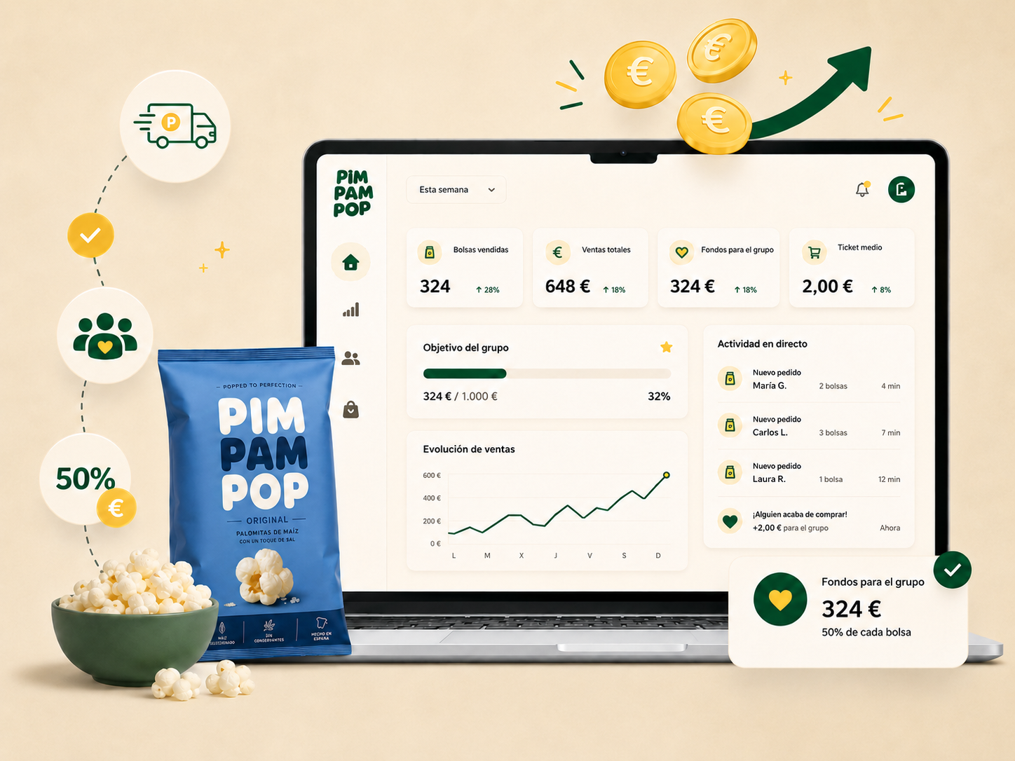 Entrega de palomitas en casa